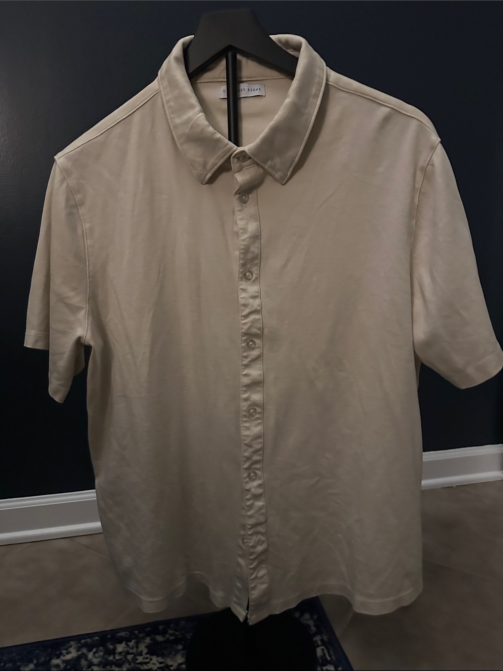 Geoffrey Beene Light Cream Short-Sleeve Button-Down Shirt